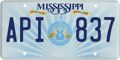 MS license plate API837