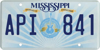 MS license plate API841