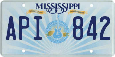 MS license plate API842