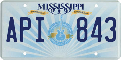 MS license plate API843
