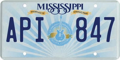MS license plate API847