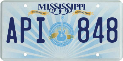 MS license plate API848