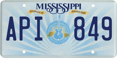 MS license plate API849