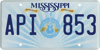 MS license plate API853