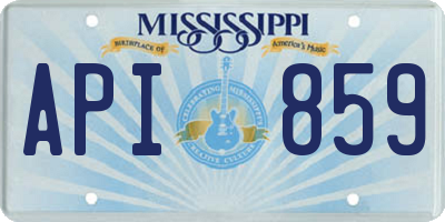 MS license plate API859