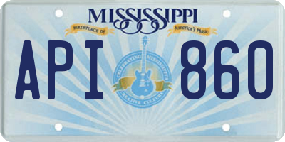 MS license plate API860