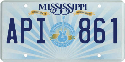 MS license plate API861