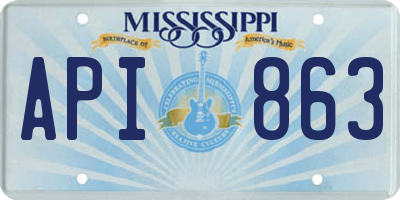 MS license plate API863