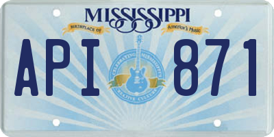 MS license plate API871