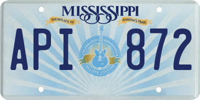 MS license plate API872