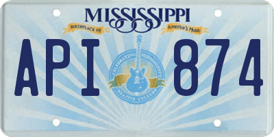 MS license plate API874