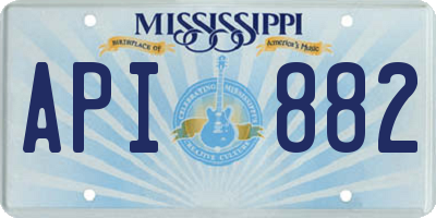 MS license plate API882