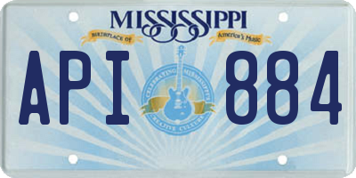 MS license plate API884