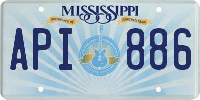MS license plate API886