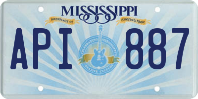 MS license plate API887