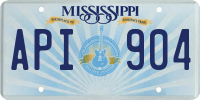 MS license plate API904
