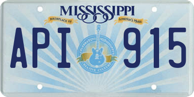 MS license plate API915