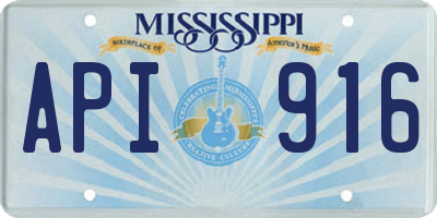 MS license plate API916