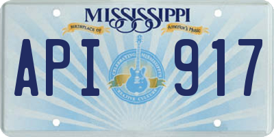 MS license plate API917