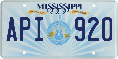 MS license plate API920