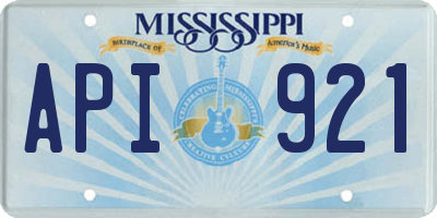 MS license plate API921