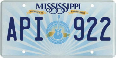 MS license plate API922