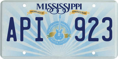 MS license plate API923