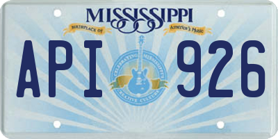 MS license plate API926