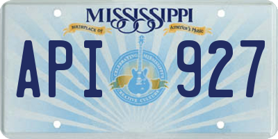 MS license plate API927