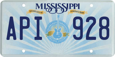 MS license plate API928