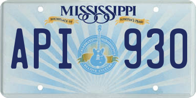 MS license plate API930