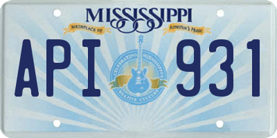 MS license plate API931