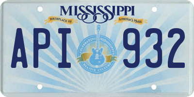 MS license plate API932