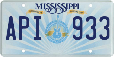 MS license plate API933