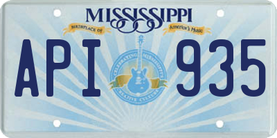 MS license plate API935