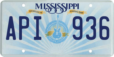 MS license plate API936