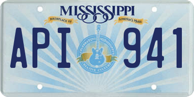 MS license plate API941