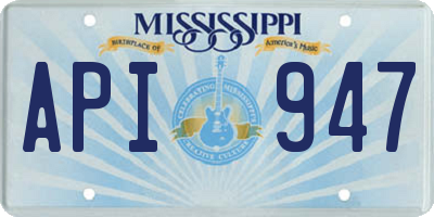 MS license plate API947