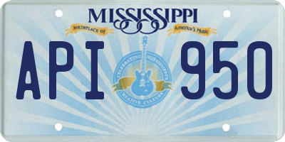 MS license plate API950