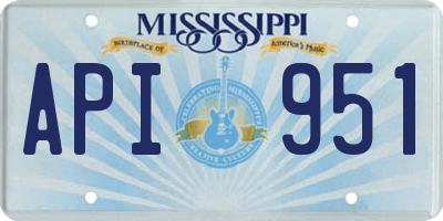 MS license plate API951