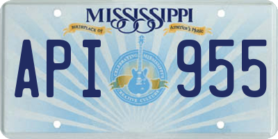 MS license plate API955
