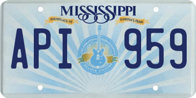 MS license plate API959