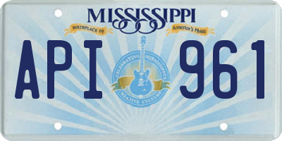 MS license plate API961