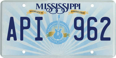 MS license plate API962