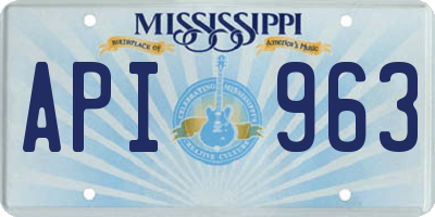 MS license plate API963