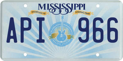 MS license plate API966