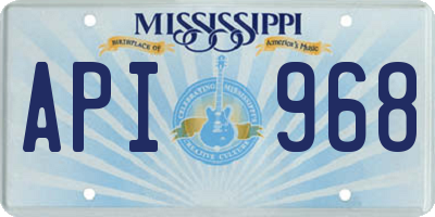 MS license plate API968