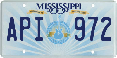 MS license plate API972