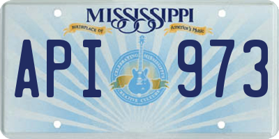 MS license plate API973