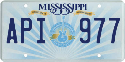 MS license plate API977
